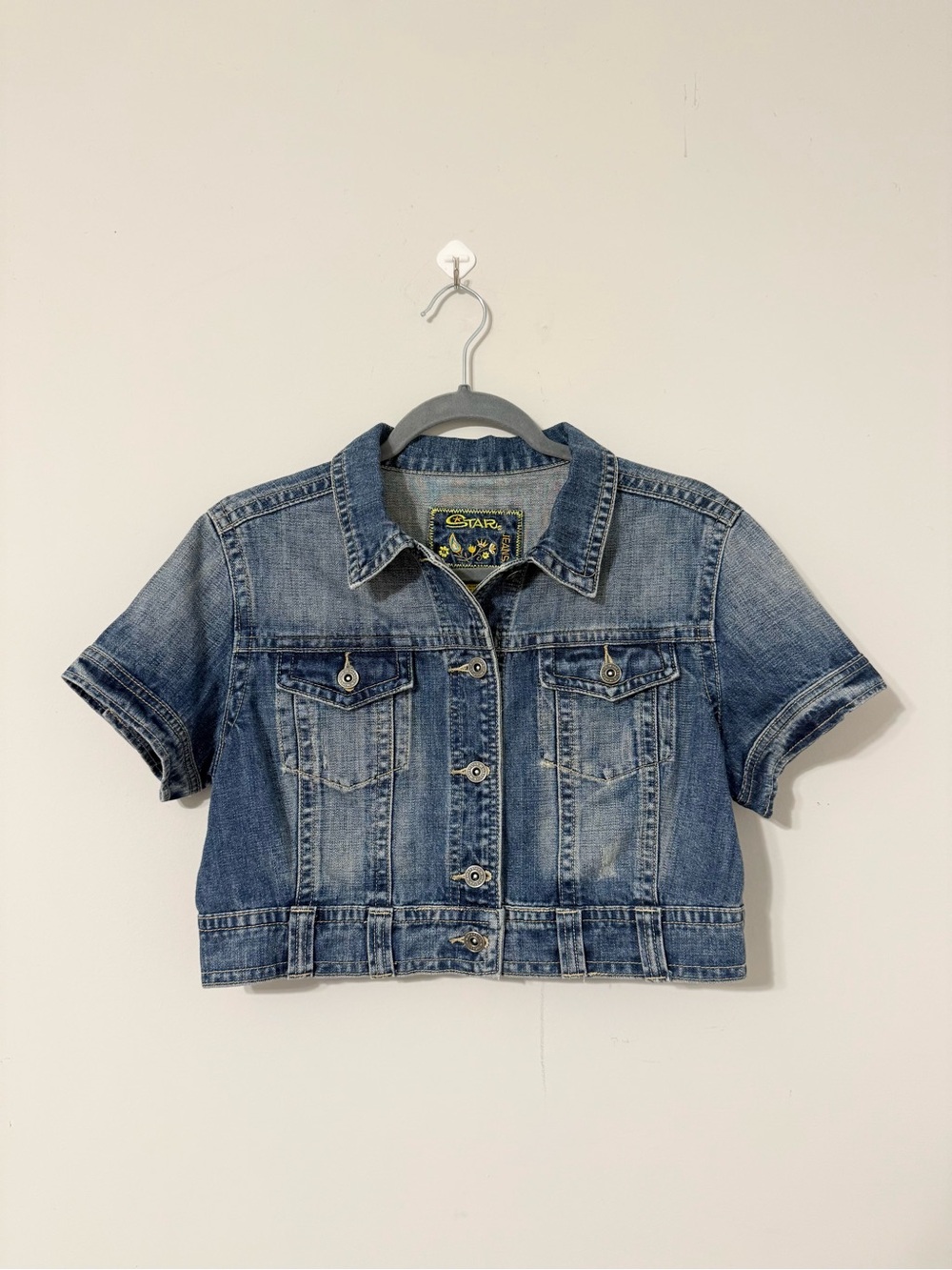 Y2K Star Jeans Cropped Denim Jacket
